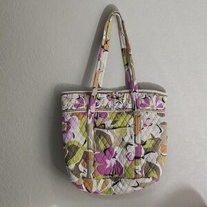 Vera Bradley floral shoulder bag purse  side pocket side zip